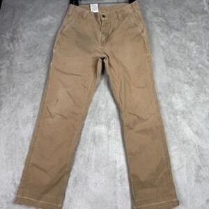 Carhartt Mens Relaxed Fit Khaki Work Pants Size 31x30 Cotton